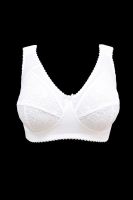 White wire-free bra for large breasts with confident support 5858B Kudreshov